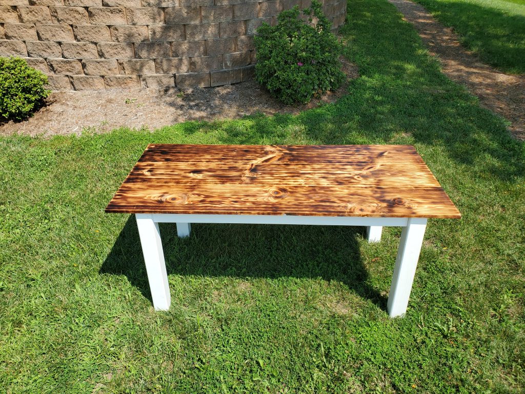 Japanese Wood Burned Table